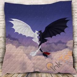 Toothless & Light Fury 3 Blanket TH0607 Quilt and Home Decor