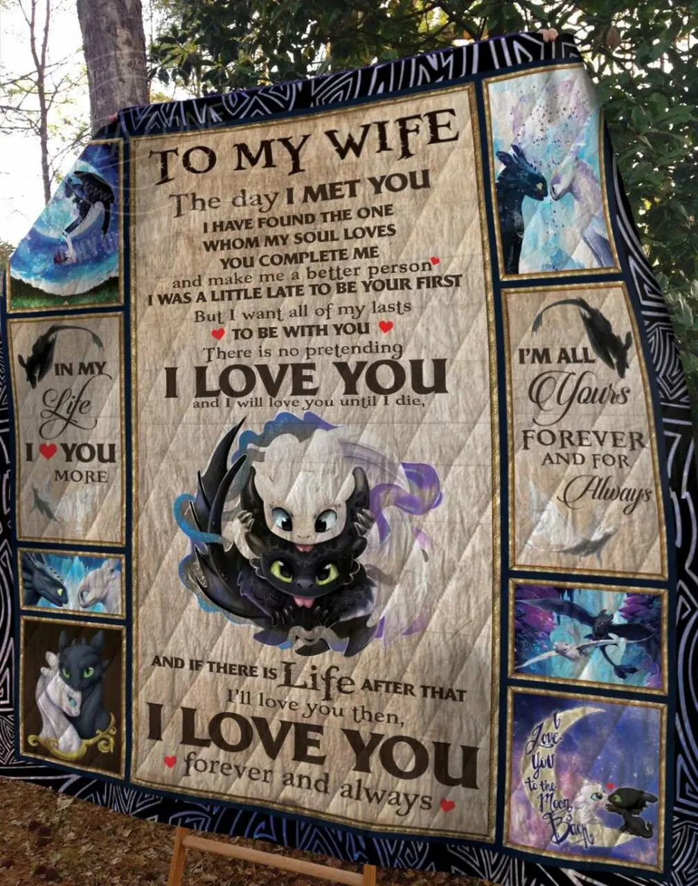 Toothless The Day I Met You Quilt Nh and Home Decor