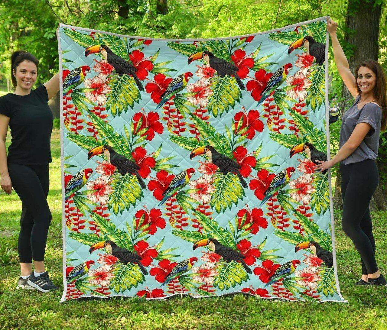 Toucan Parrot Tropical Cl17100609Mdq Quilt Blanket and Home Decor