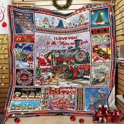 Train Christmas Cl14100507Mdq Quilt Blanket and Home Decor