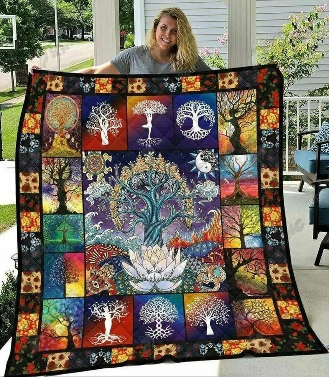 Tree Of Life Quilt Blanket and Home Decor