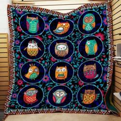 Tribal Owls Cl22100534Mdq Quilt Blanket and Home Decor
