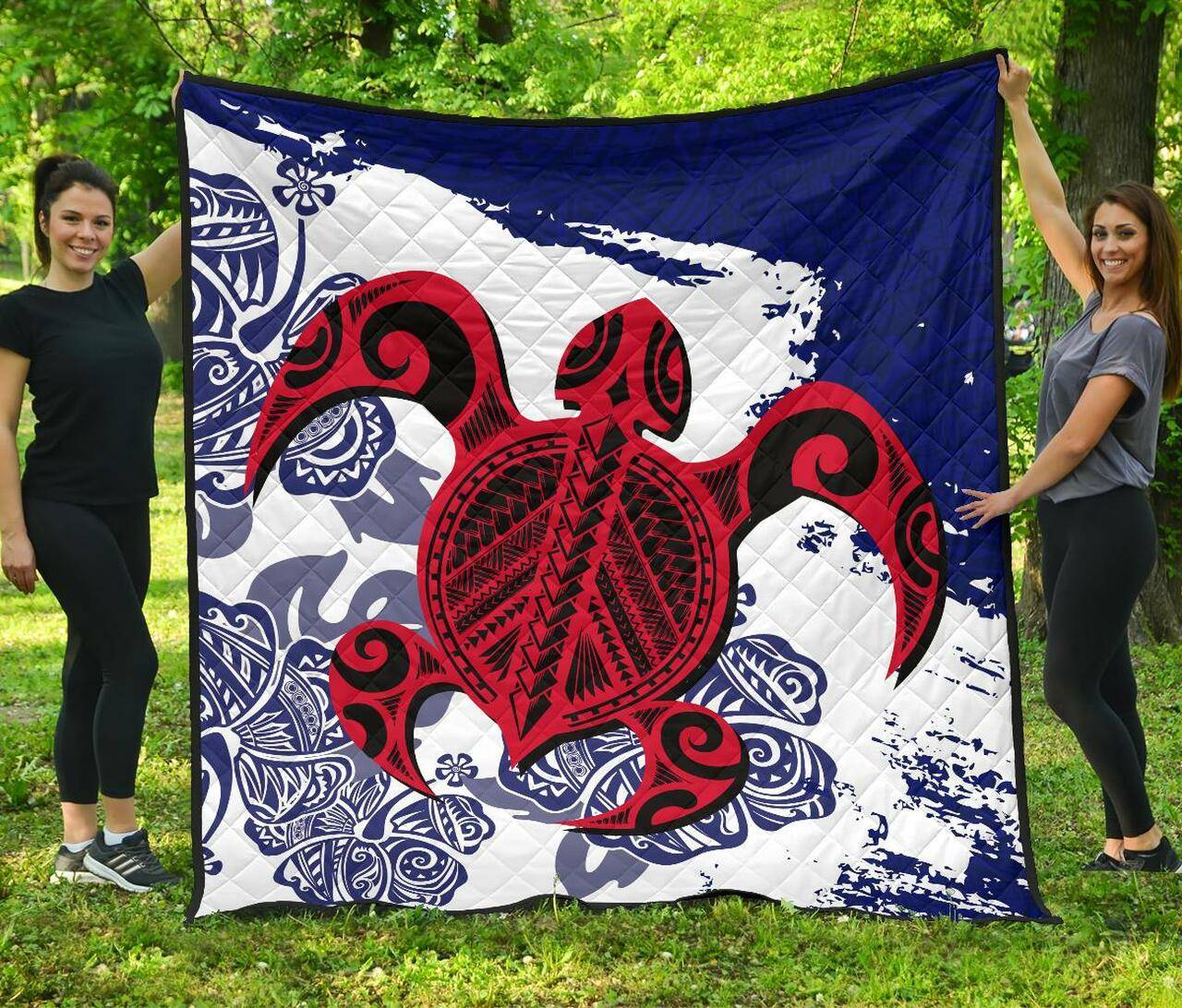 Tribal Turtle Polynesian Premium Quilt A02 Quilt and Home Decor