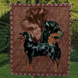 Triple Rottweiler Cl09100136Mdq Quilt Blanket and Home Decor