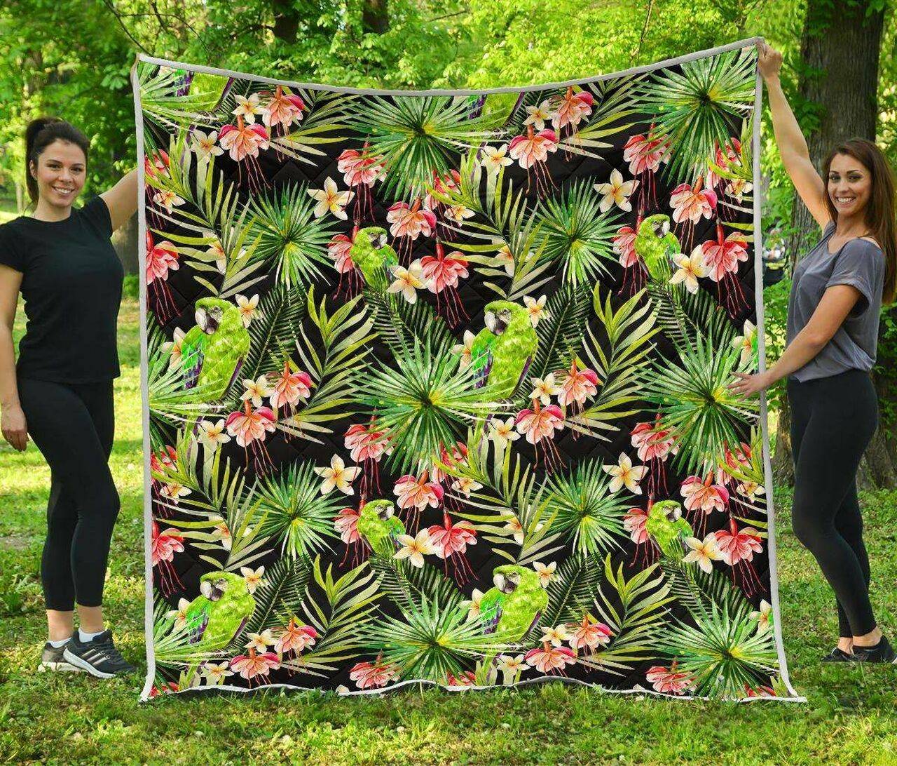 Tropical Hawaiian Parrot Cl17100628Mdq Quilt Blanket and Home Decor