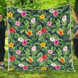 Tropical Hibiscus Flowers Cl17100630Mdq Quilt Blanket and Home Decor