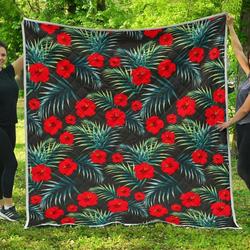 Tropical Hibiscus Leaves Cl17100631Mdq Quilt Blanket and Home Decor