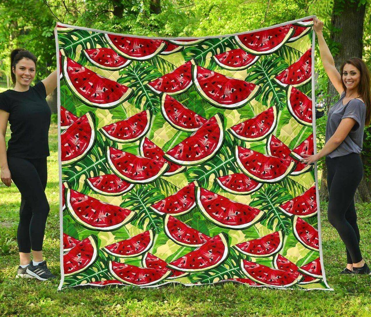 Tropical Leaves Watermelon Cl17100633Mdq Quilt Blanket and Home Decor