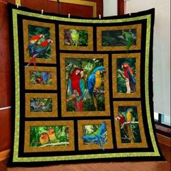 Tropical Parrot KL2409138CL Quilt Blanket and Home Decor