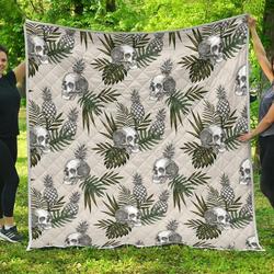 Tropical Pineapple Skull Cl17100636Mdq Quilt Blanket and Home Decor