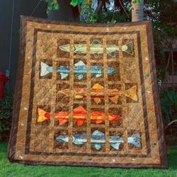 Trout Fishing Hur Quilt bt and Home Decor