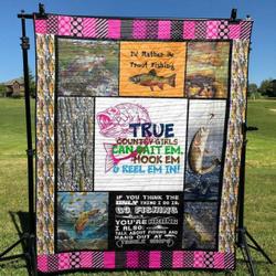 Trout Fishing Quilt Blanket Yln7  Quilt and Home Decor