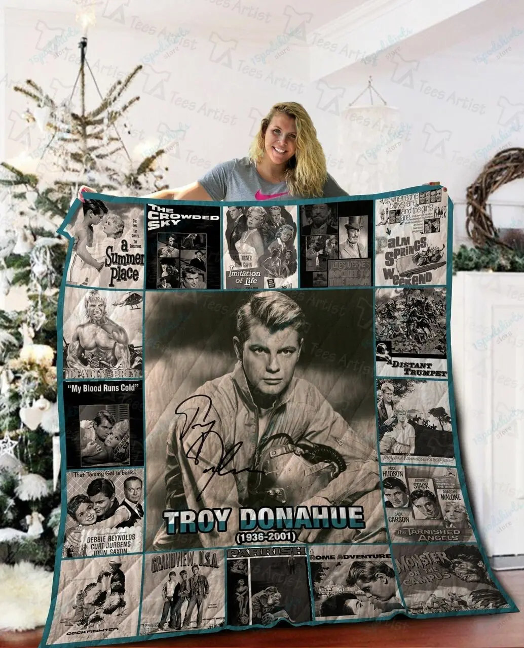 Troy Donahue Quilt Blanket 02245 and Home Decor