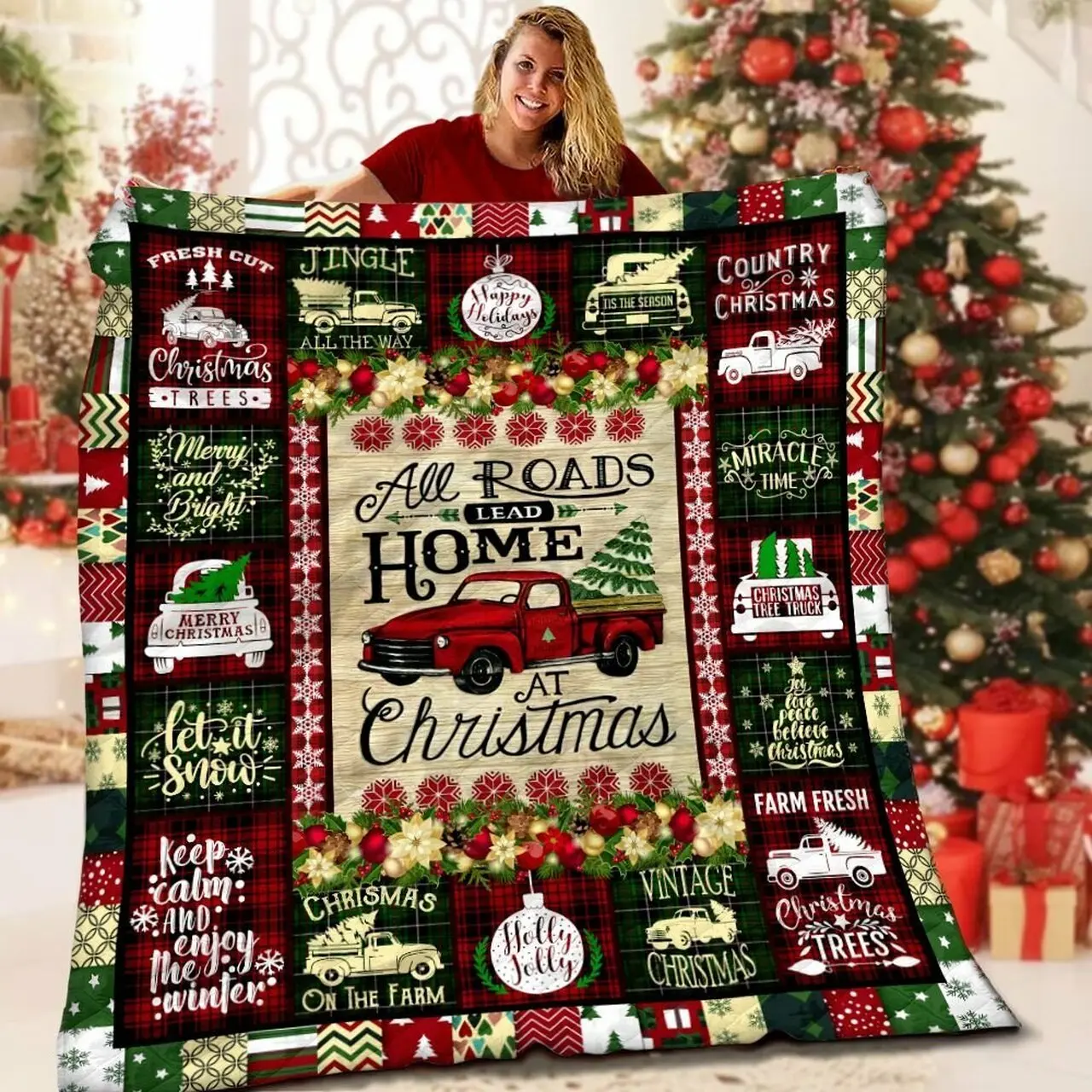 Truck Lml1910104Dt Quilt Blanket and Home Decor