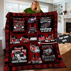 Trucker Wp Personalized Name Quilt am and Home Decor