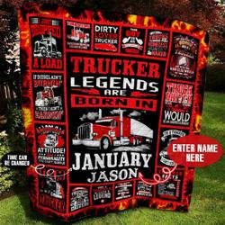 Trucker Wp Personalized Name Quilt wb and Home Decor