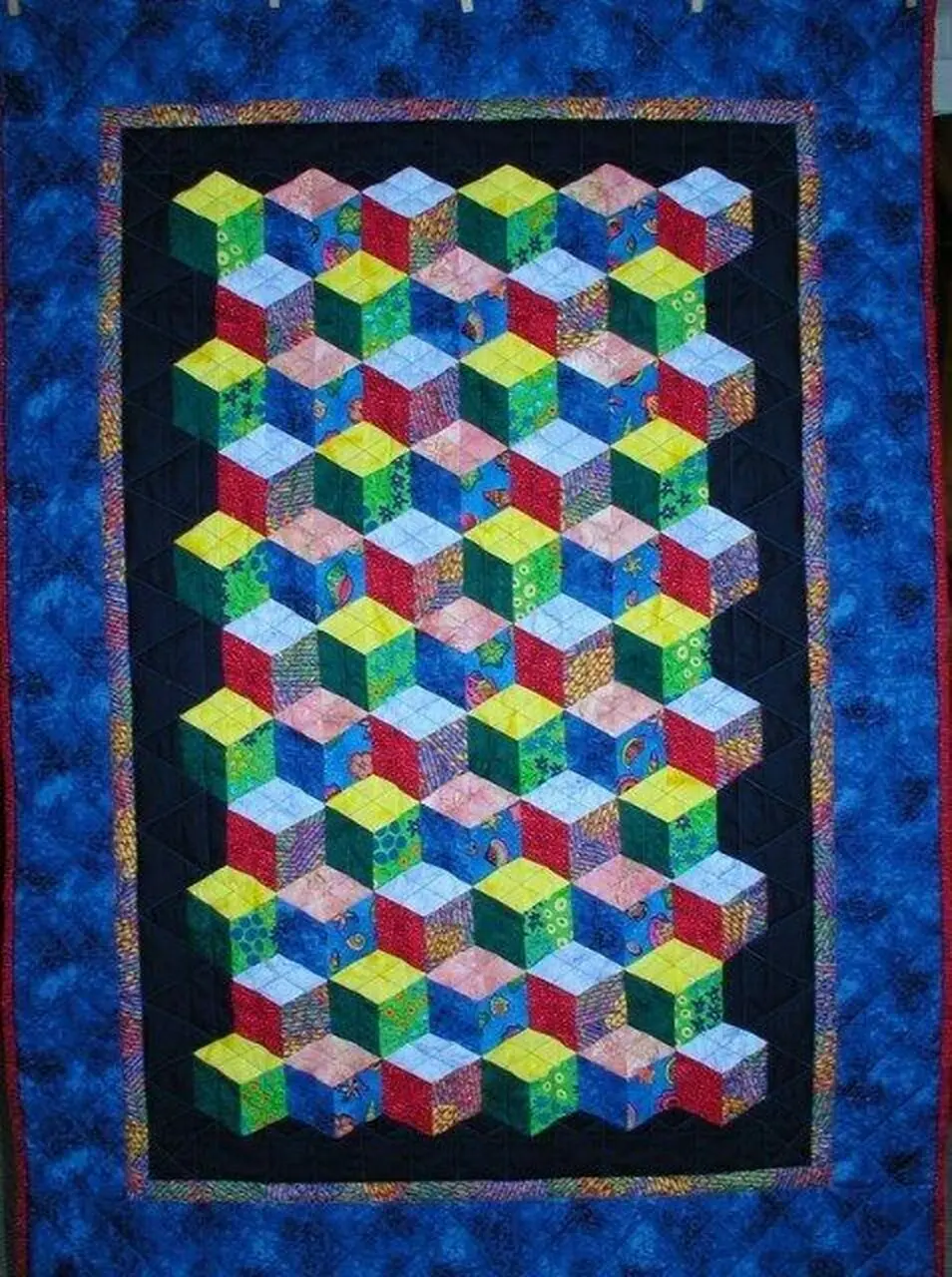Tumbling Blocks Cla2210501Q Quilt Blanket and Home Decor
