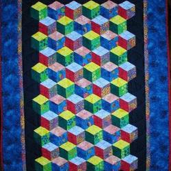 Tumbling Blocks Cla2210501Q Quilt Blanket and Home Decor