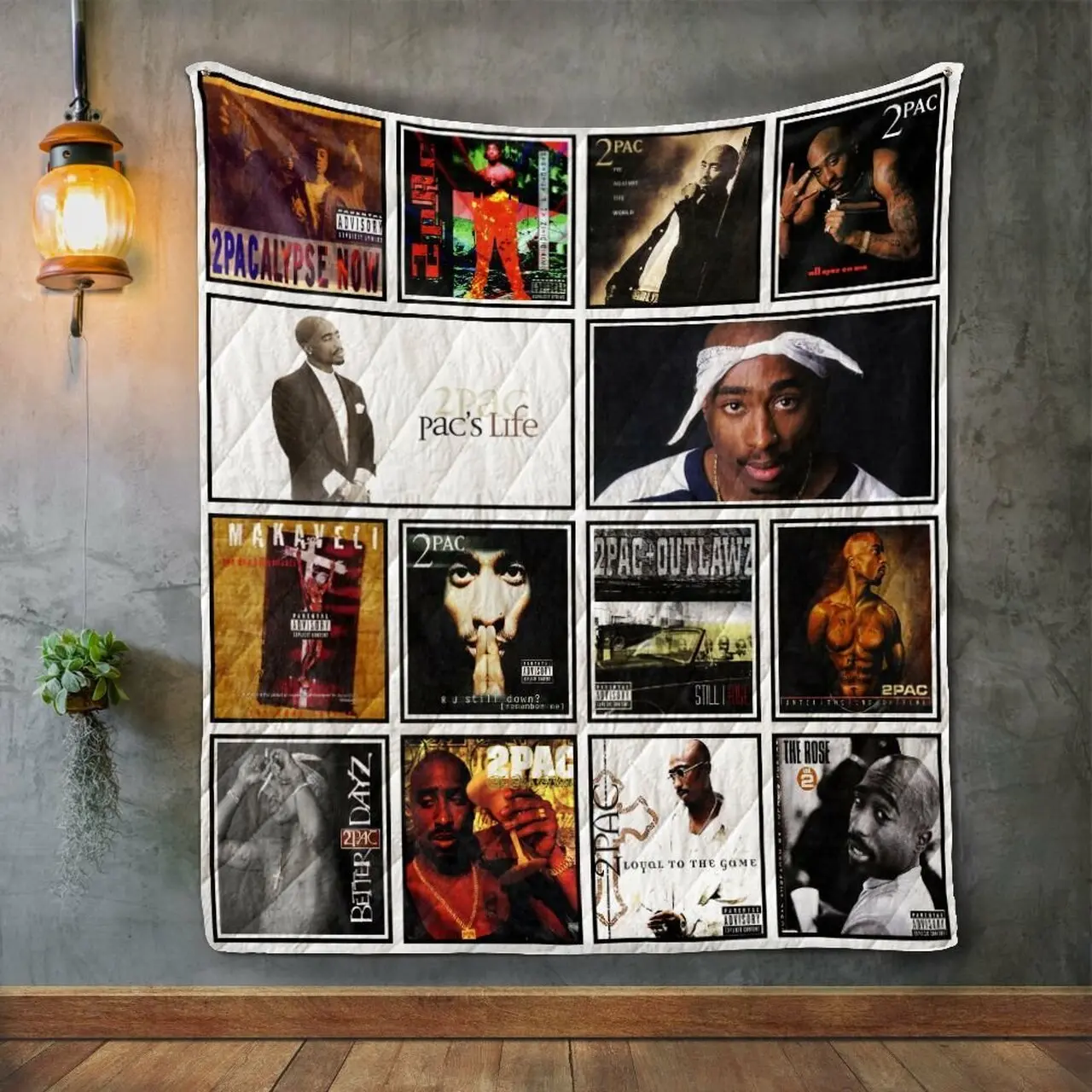 Tupac Shakur Album Covers Quilt Blanket and Home Decor