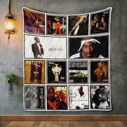 Tupac Shakur Album Covers Quilt Blanket and Home Decor