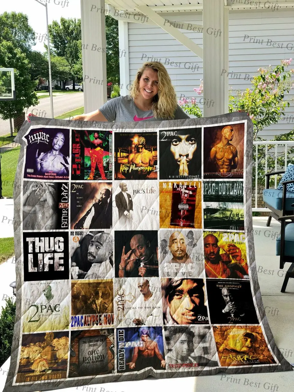 Tupac Shakur Albums Cover Poster Quilt Blanket Ver 2 and Home Decor