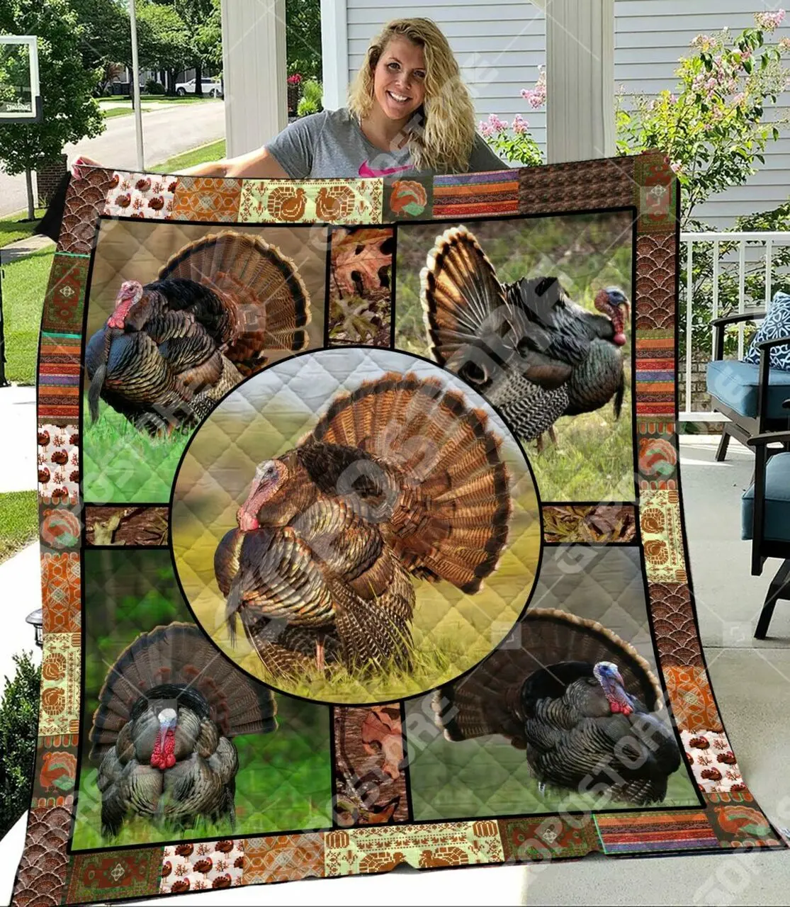 Turkey Hunting Like Quilt Blanket and Home Decor