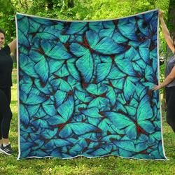 Turquoise Butterfly Cl17100641Mdq Quilt Blanket and Home Decor