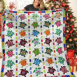 Turtle Abc071107 Quilt Blanket and Home Decor