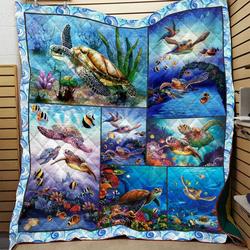 Turtle Blanket Full Printing 00090  Quilt and Home Decor