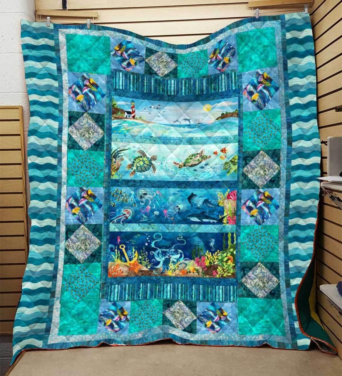Turtle Blanket Full Printing 00091 Quilt and Home Decor