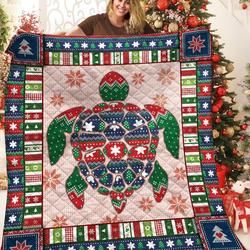 Turtle Christmas Aaa161035Ta Quilt Blanket and Home Decor