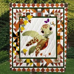Turtle Cl14100522Mdq Quilt Blanket and Home Decor