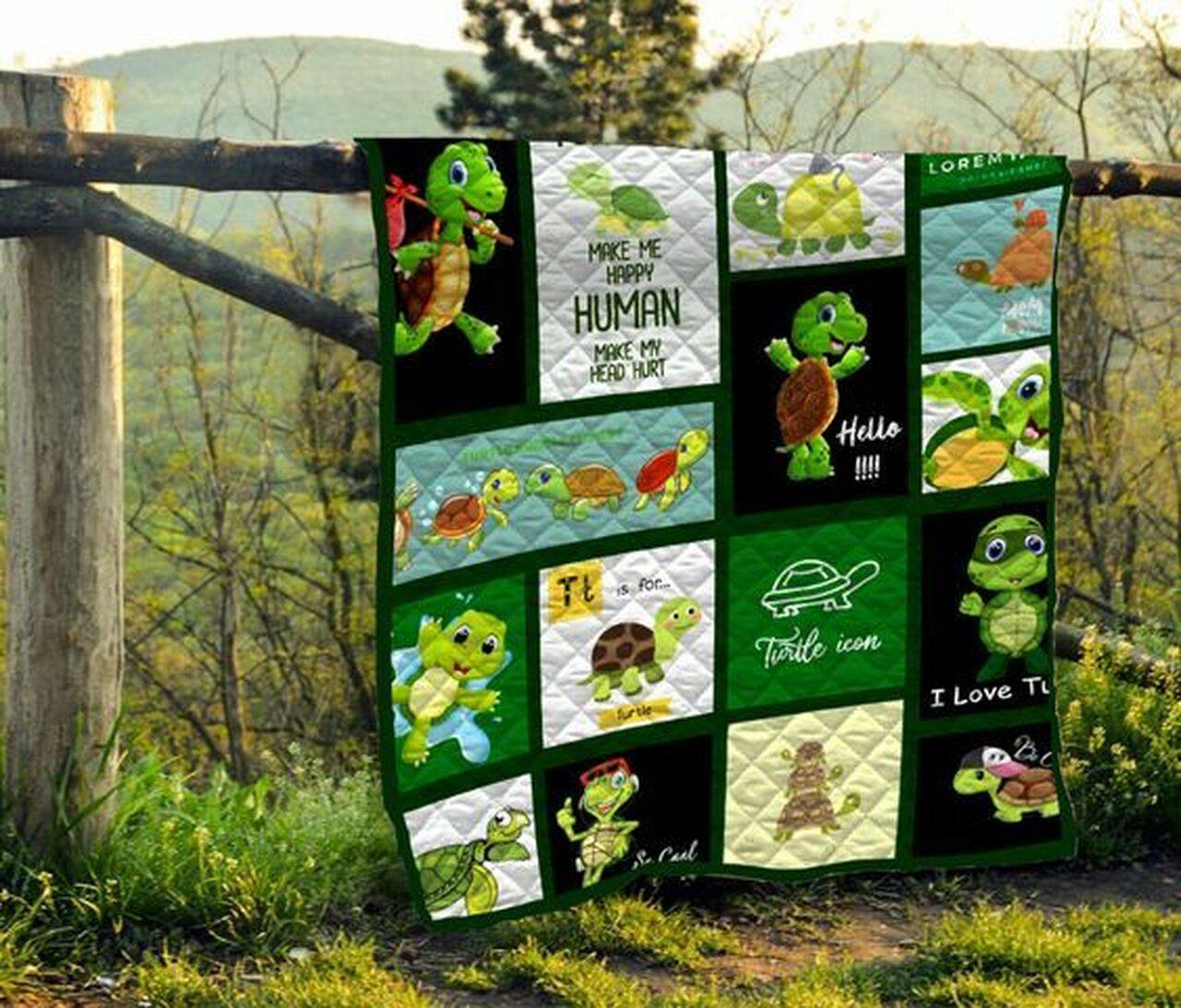 Turtle Clp280643 Quilt Blanket and Home Decor