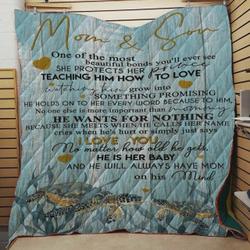 Turtle Mom Son She Melts When He Calls Her Name Quilt Blanket Great Customized Blanket Gifts For Birthday Christmas Thanksgiving and Home Decor