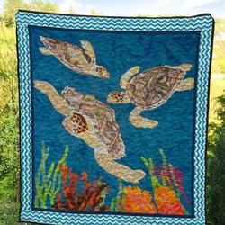 Turtle Ng020746B Tbg Quilt Blanket and Home Decor