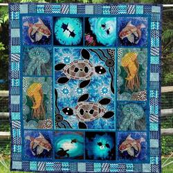 Turtle Qh020803C Tbg Quilt Blanket and Home Decor