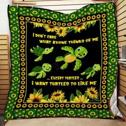 Turtles And Sunflowers Cl2100579Mdq Quilt Blanket and Home Decor