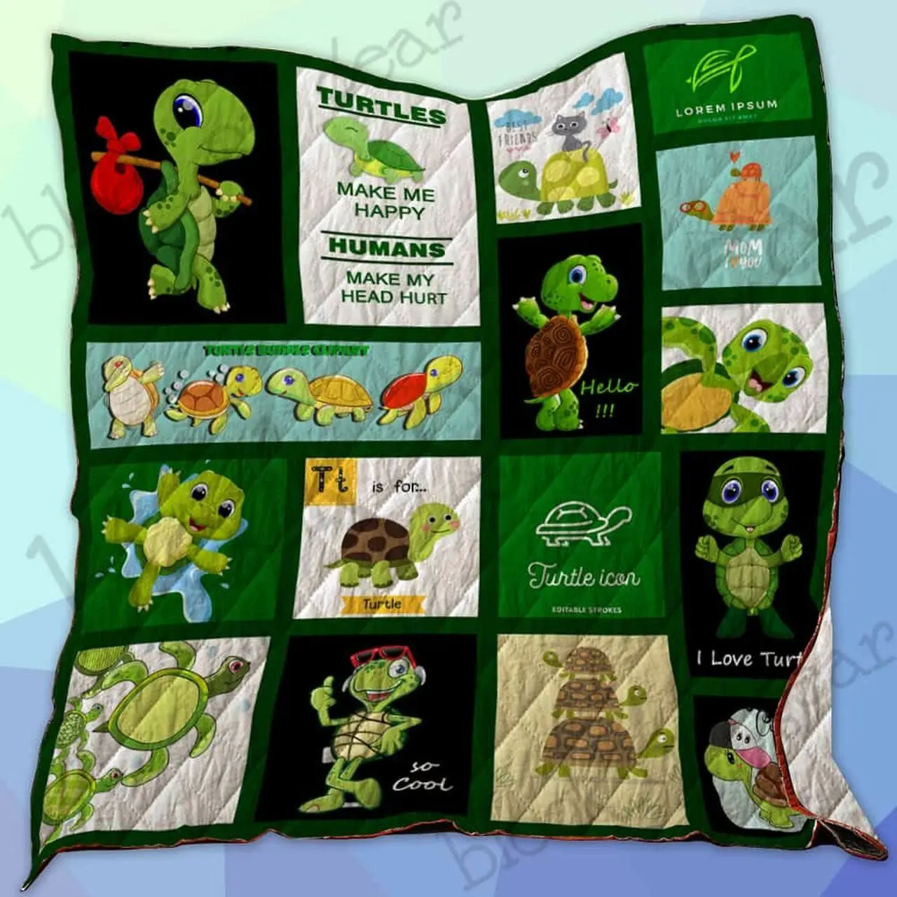 Turtles Make Me Happy Cl22100539Mdq Quilt Blanket and Home Decor