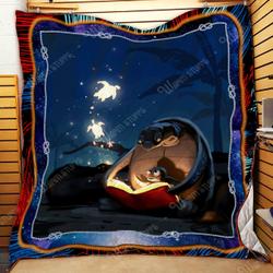 Turtles Reading Book Quilt Pn92 and Home Decor
