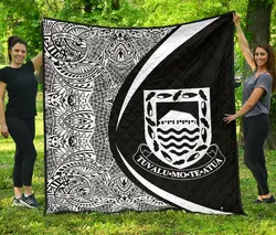 Tuvalu Coat Of Arms Polynesian Premium Quilt  Circle Style  01 J2  Quilt and Home Decor