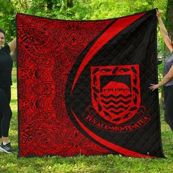 Tuvalu Coat Of Arms Polynesian Premium Quilt  Circle Style  04 J2  Quilt and Home Decor