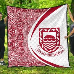 Tuvalu Coat Of Arms Polynesian Premium Quilt  Circle Style  05 J2  Quilt and Home Decor