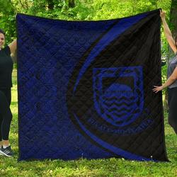 Tuvalu Coat Of Arms Polynesian Premium Quilt  Circle Style  06 J2  Quilt and Home Decor