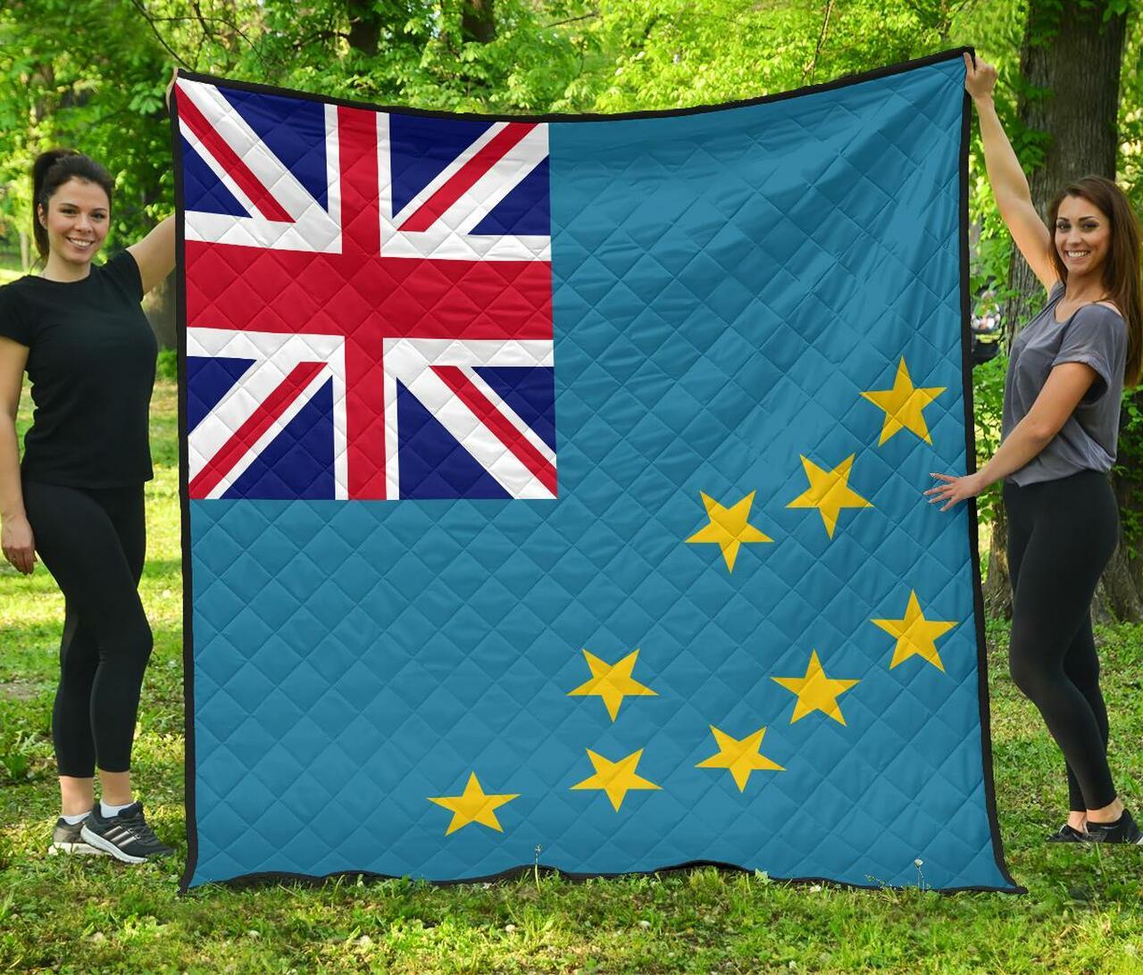 Tuvalu Flag Premium Quilt A6 Quilt and Home Decor