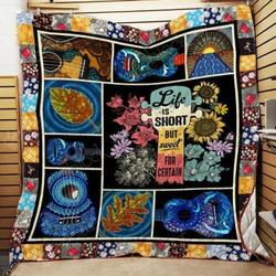 Ukulele Life Is Short But Sweet For Certain Quilt Blanket Great Customized Blanket Gifts For Birthday Christmas Thanksgiving and Home Decor