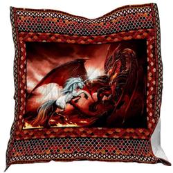Unicorn And Dragon Washable Quilt 1401-03 and Home Decor