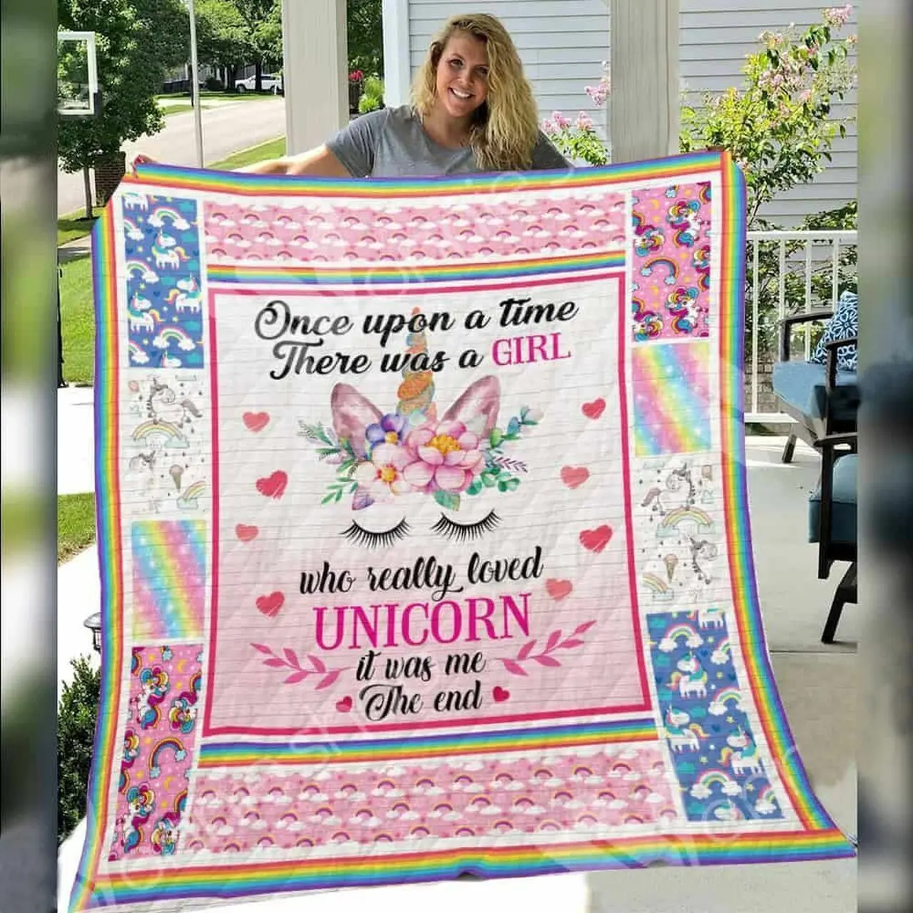 Unicorn E Quilt Derqod and Home Decor