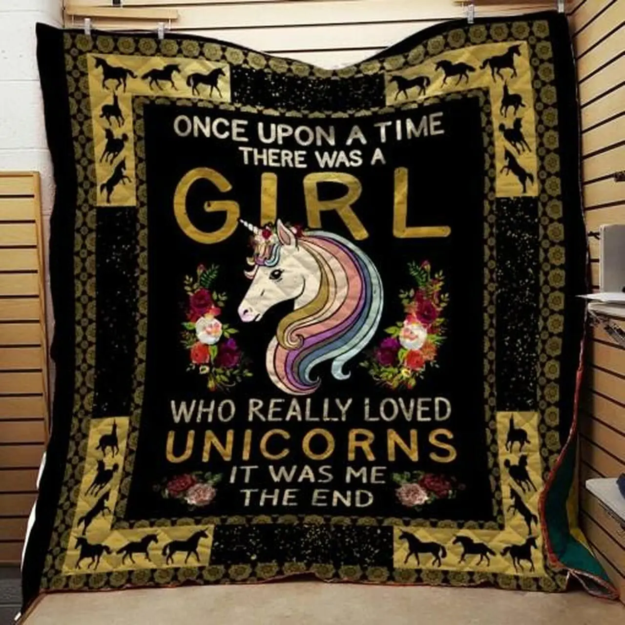 Unicorn Girl Quilt Blanket Quilt and Home Decor