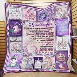 Unicorn Granddaughter Grandma Cl18100779Mdq Quilt Blanket and Home Decor