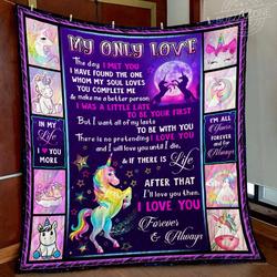 Unicorn My Love All Of My Lasts Quilt Gg and Home Decor
